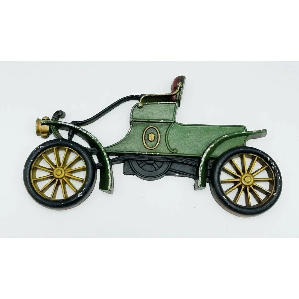 Vintage SEXTON Cast Metal Antique Car Wall Hanging Green Convertible
